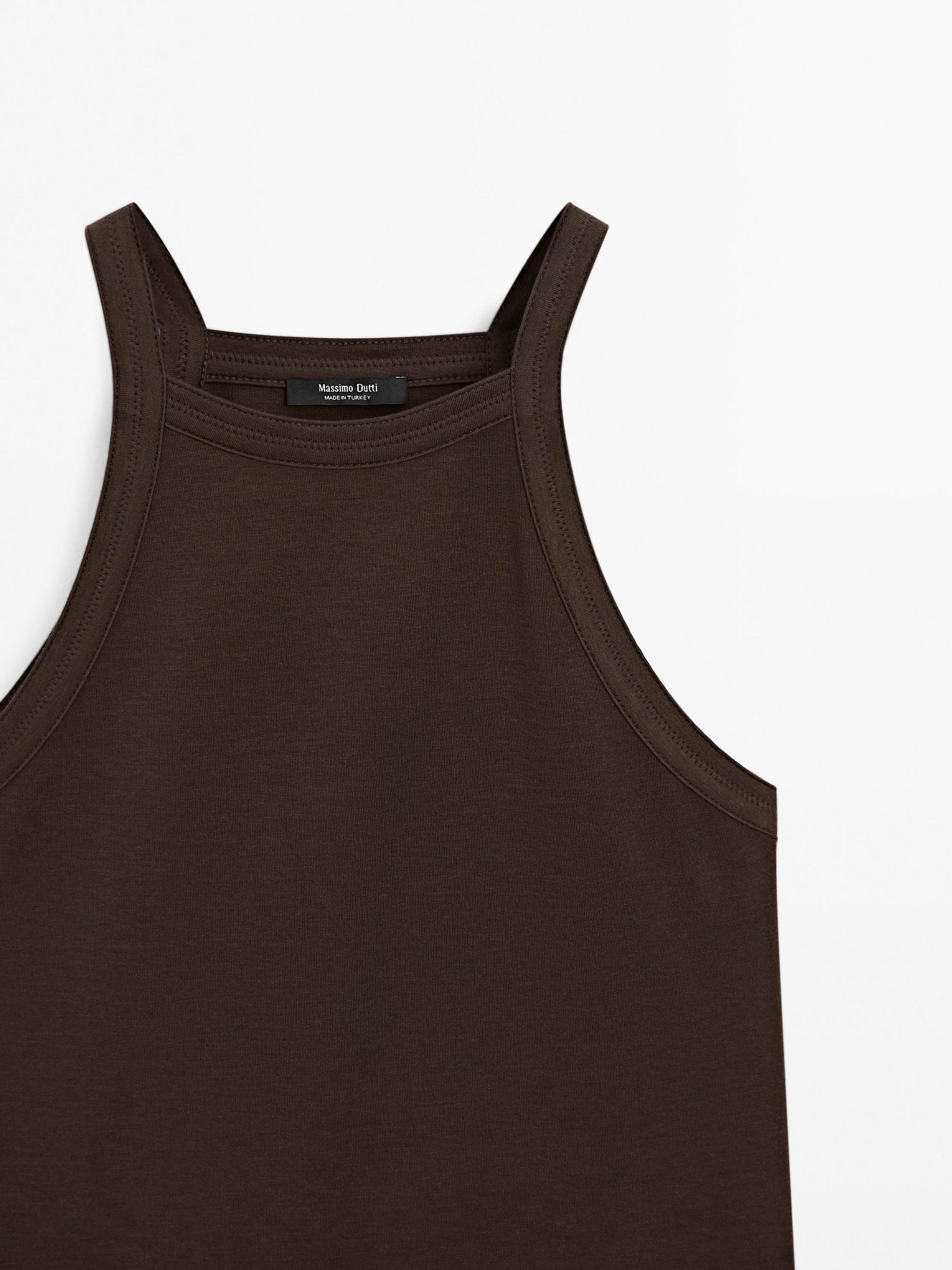 Cotton blend halter top Product Image