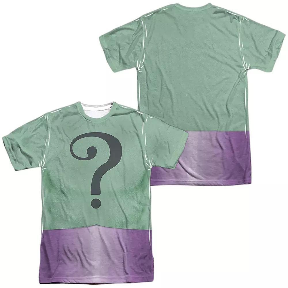 Men's Batman Riddler Question Mark Sublimated Graphic Tee, Size: XL, Black Product Image