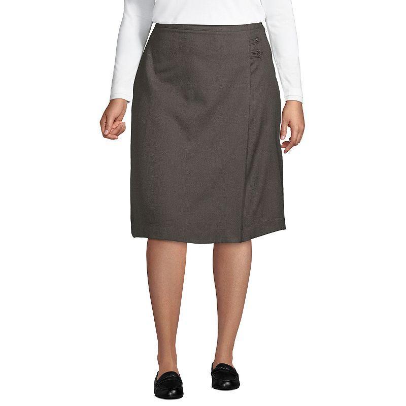 Plus Size Lands' End School Uniform Solid A-line Skirt, Women's, Size: 18 W, Green Product Image