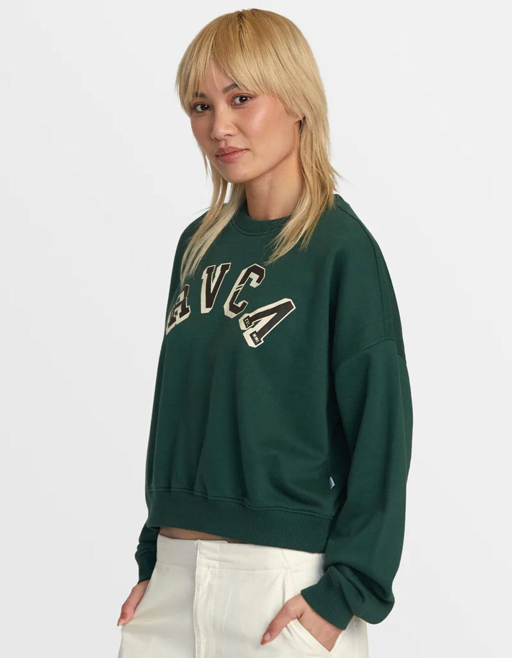 RVCA Ivy League Womens Crewneck Sweatshirt - PINE Product Image