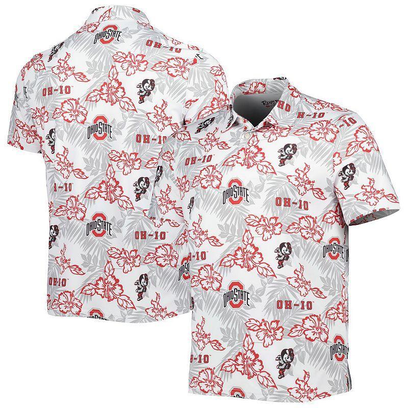 Men's Reyn Spooner White Ohio State Buckeyes Performance Polo, Size: Medium Product Image