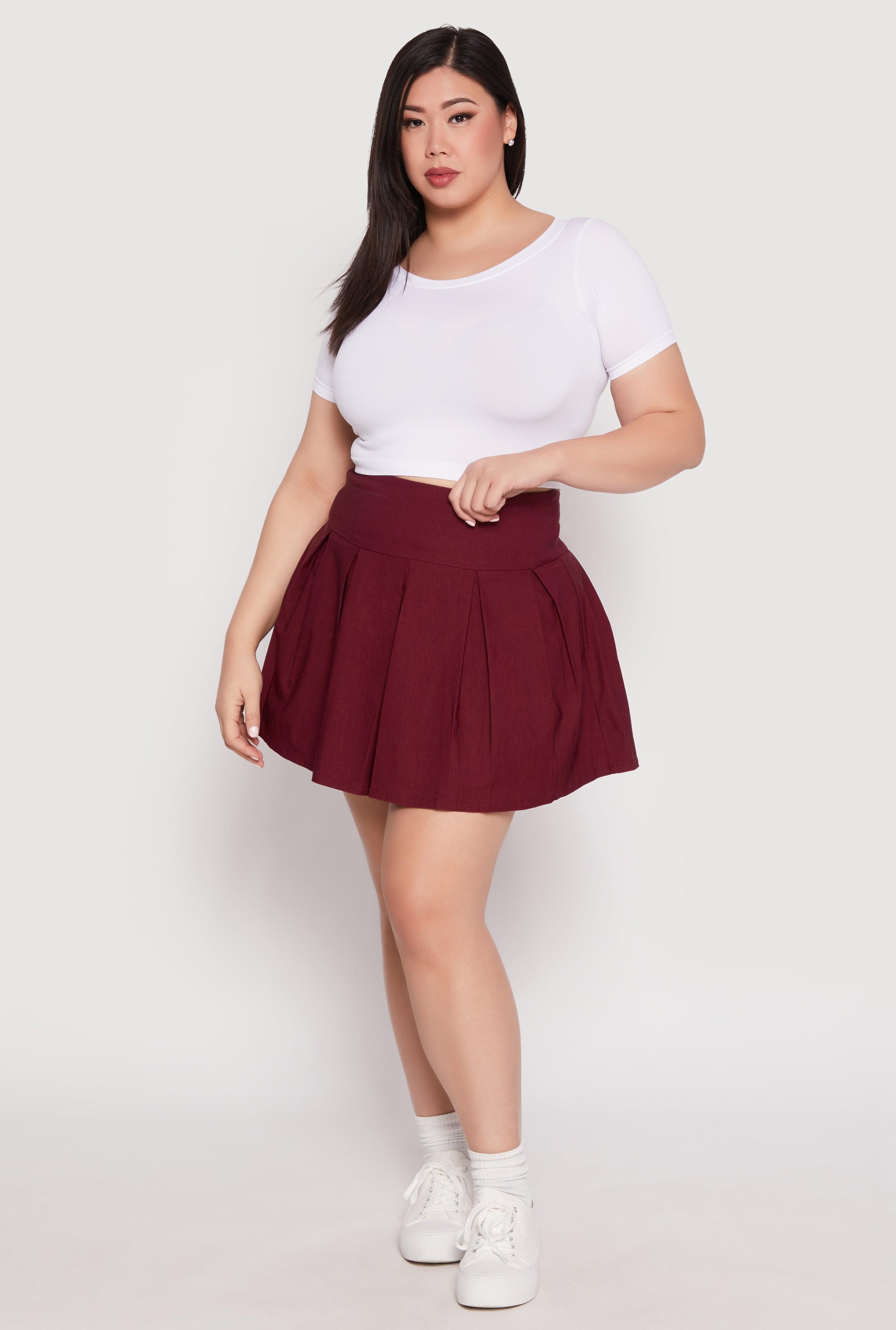 Womens Plus Size Pleated Skirt Product Image