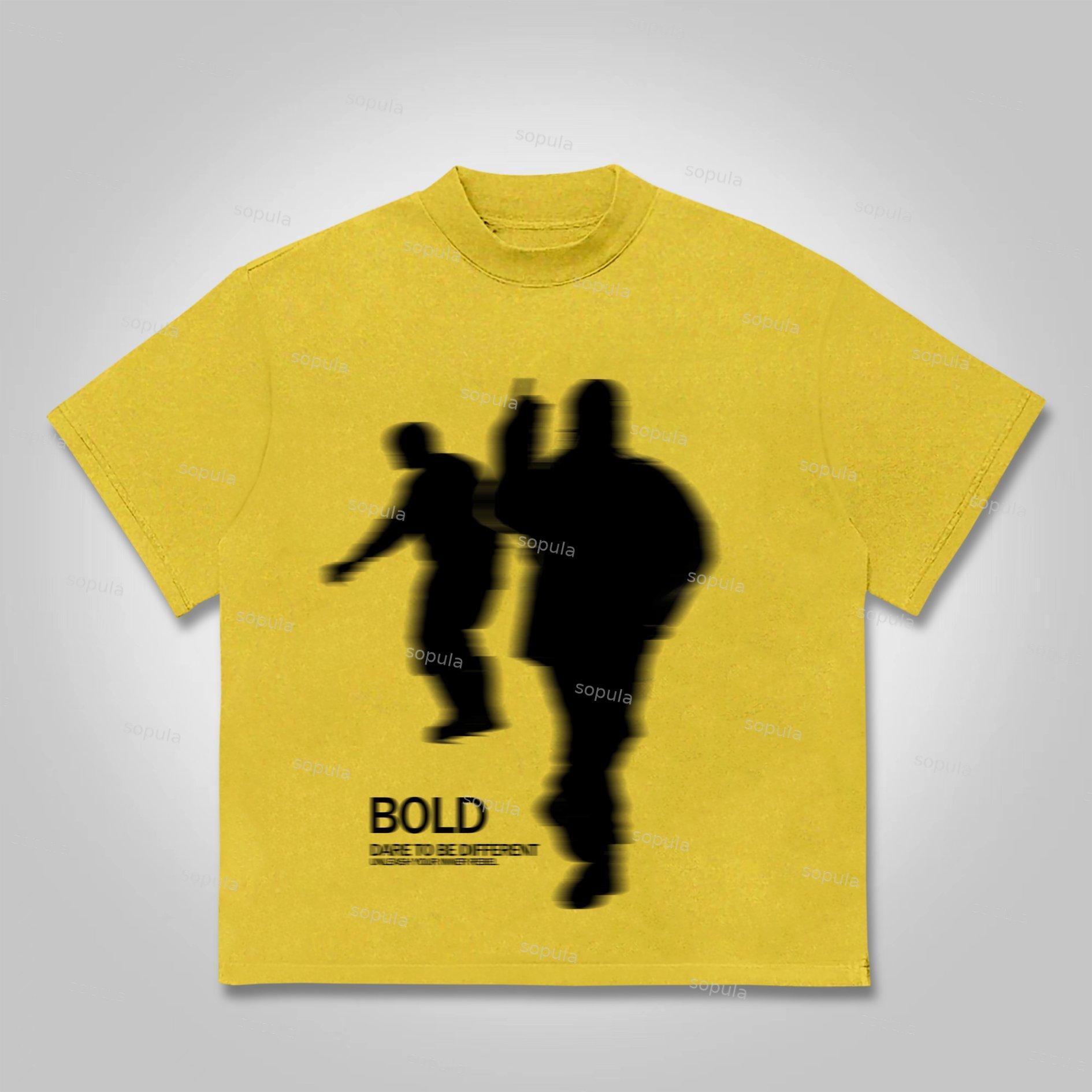 Sopula Vintage Street Portrait Graphic Print Cotton T-shirt Product Image