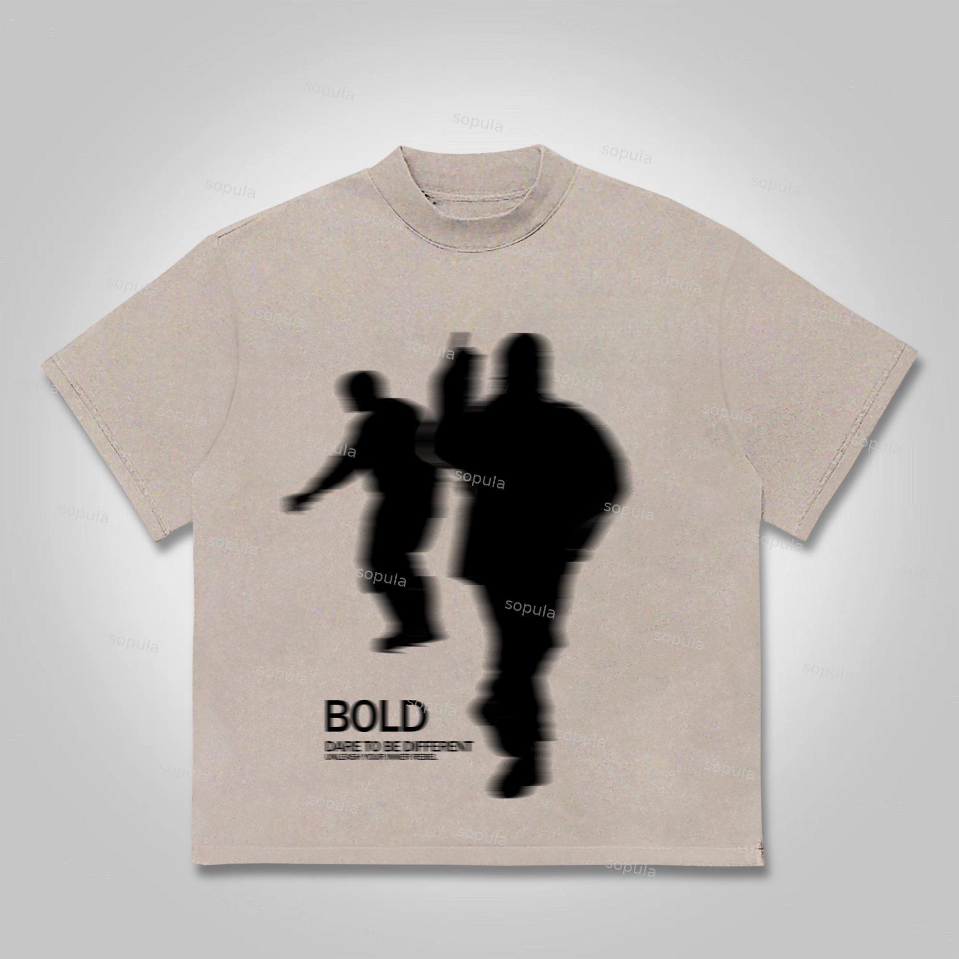 Sopula Vintage Street Portrait Graphic Print Cotton T-shirt Product Image