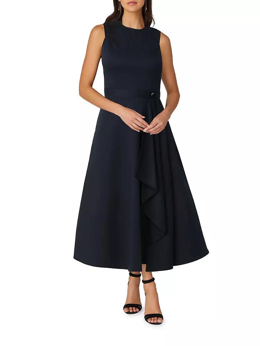 Palmer Cotton Draped Midi-Dress Product Image