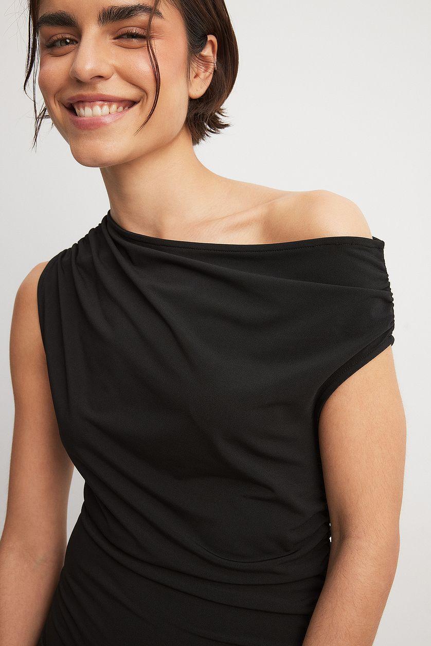 Asymmetric Hem Midi Dress Product Image