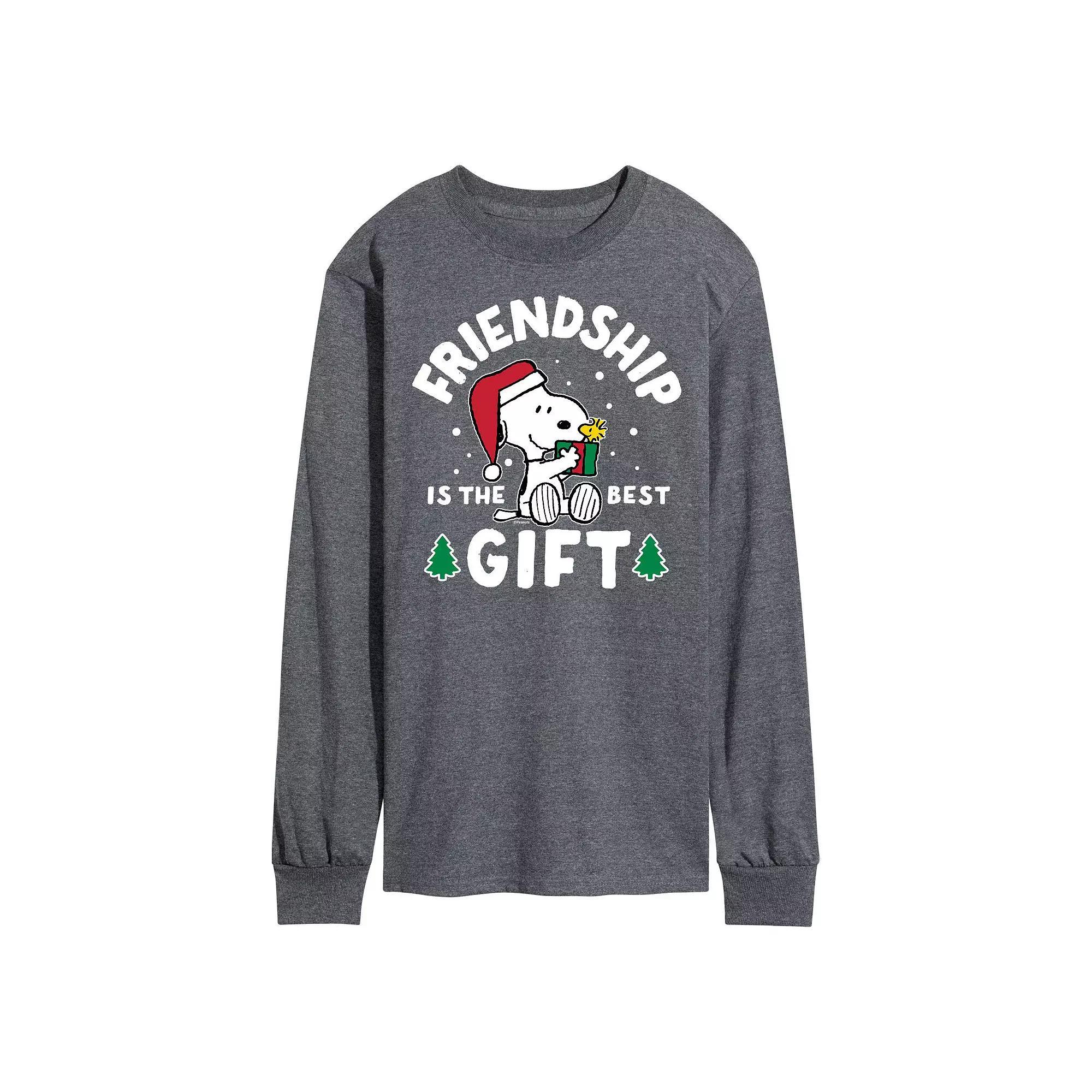 Men's Peanuts Friendship Is The Best Gift Long Sleeve Tee,  Product Image