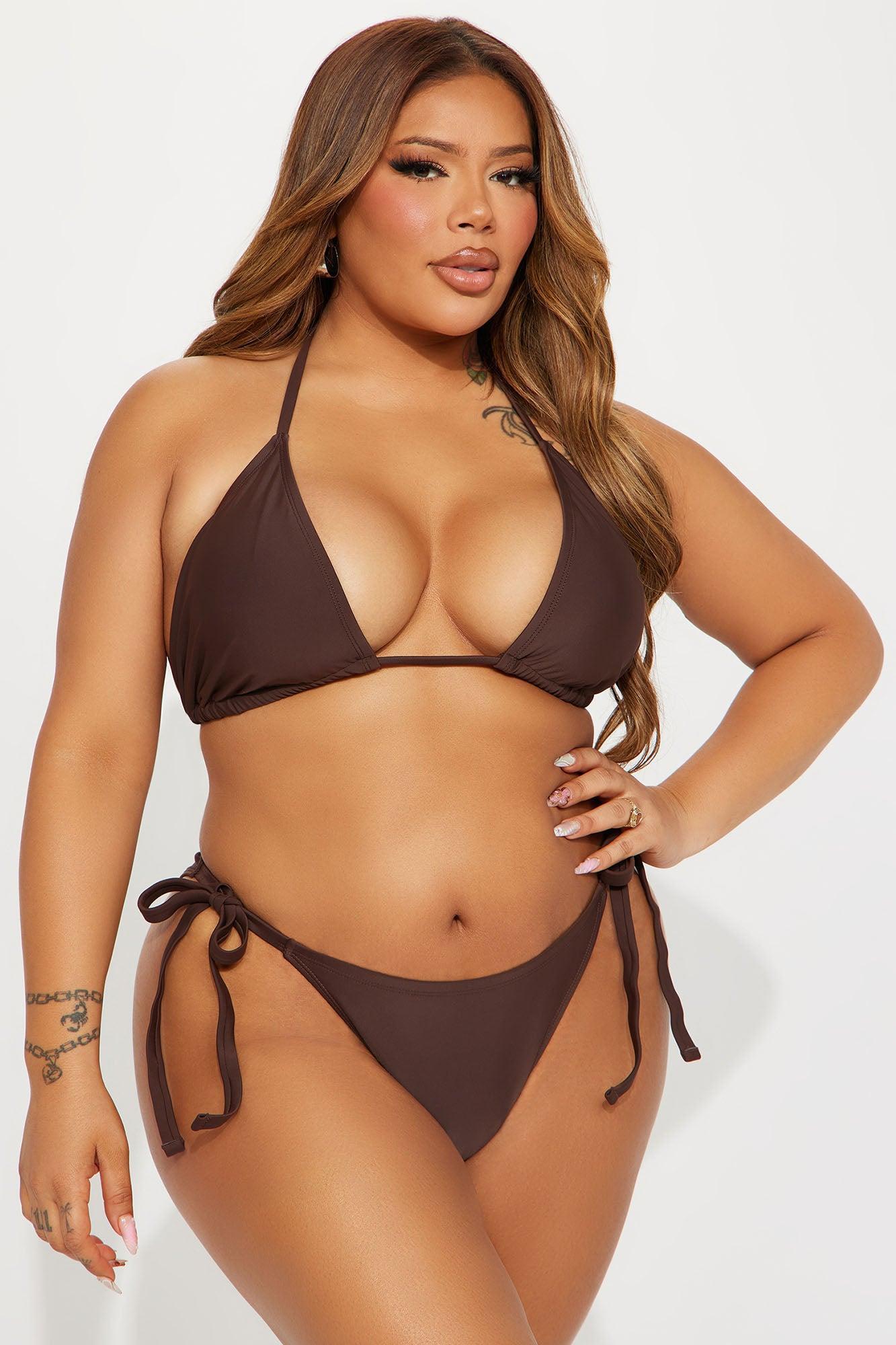 Maui Mix And Match Side Tie Bikini Bottom - Chocolate Product Image