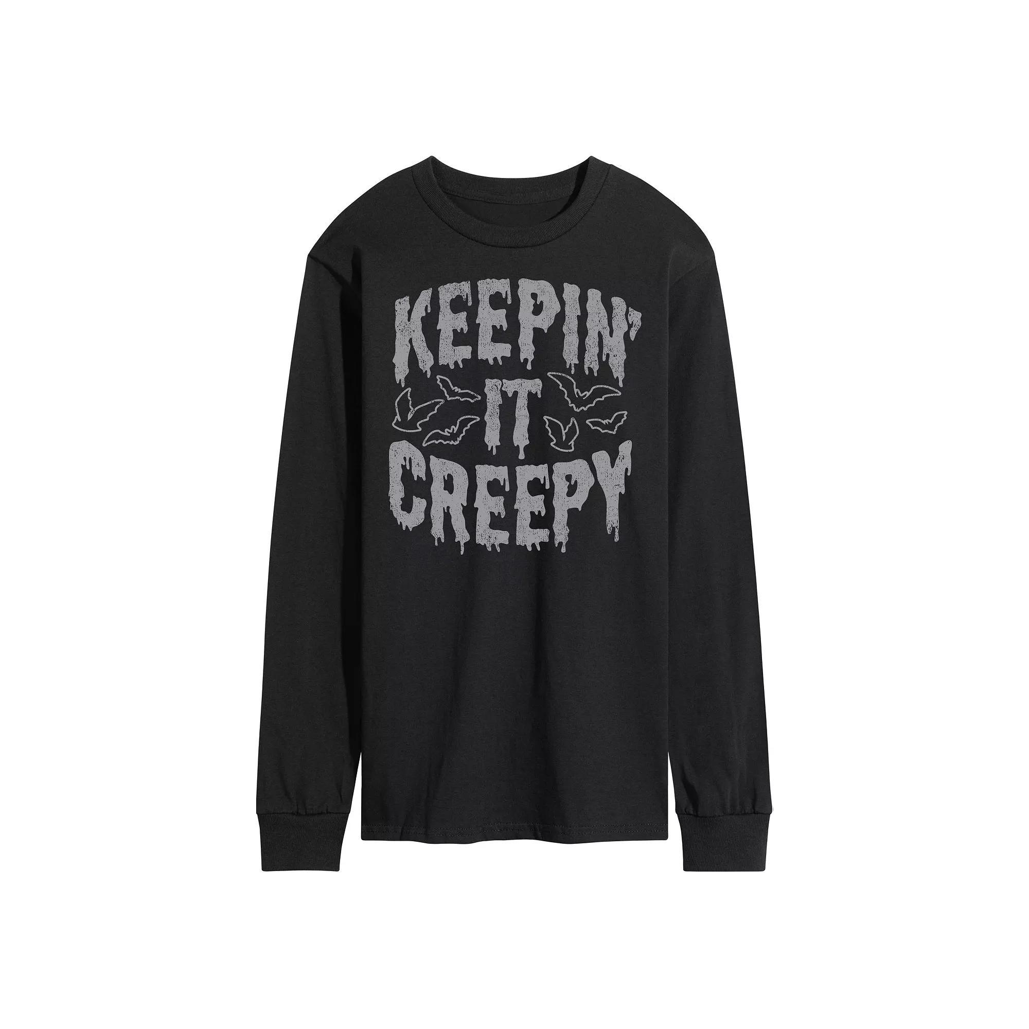 Men's Keepin It Creepy Long Sleeve Graphic Tee,  Product Image