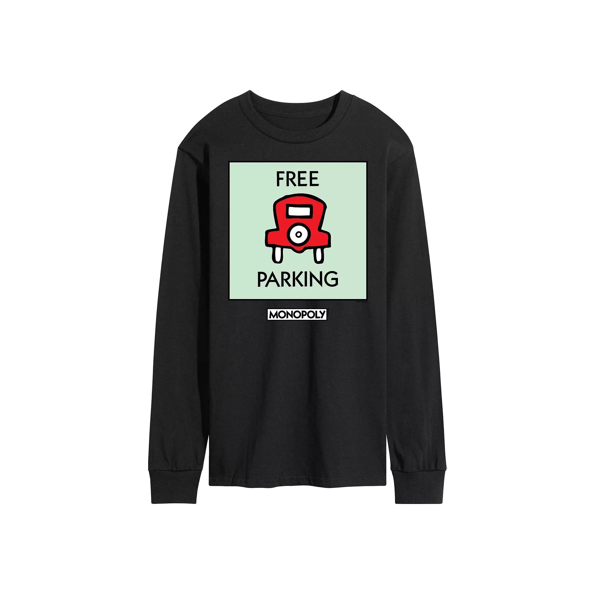 Men's Monopoly Free Parking Long Sleeve Graphic Tee,  Product Image