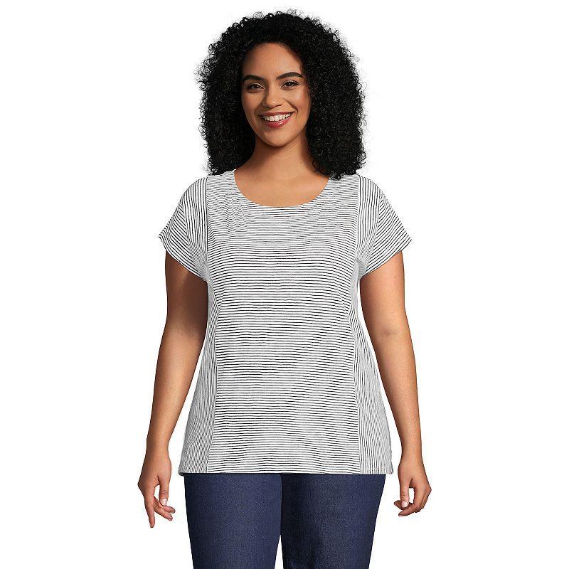 Plus Size Lands End Short Sleeve Slub Wedge T-Shirt, Womens Product Image