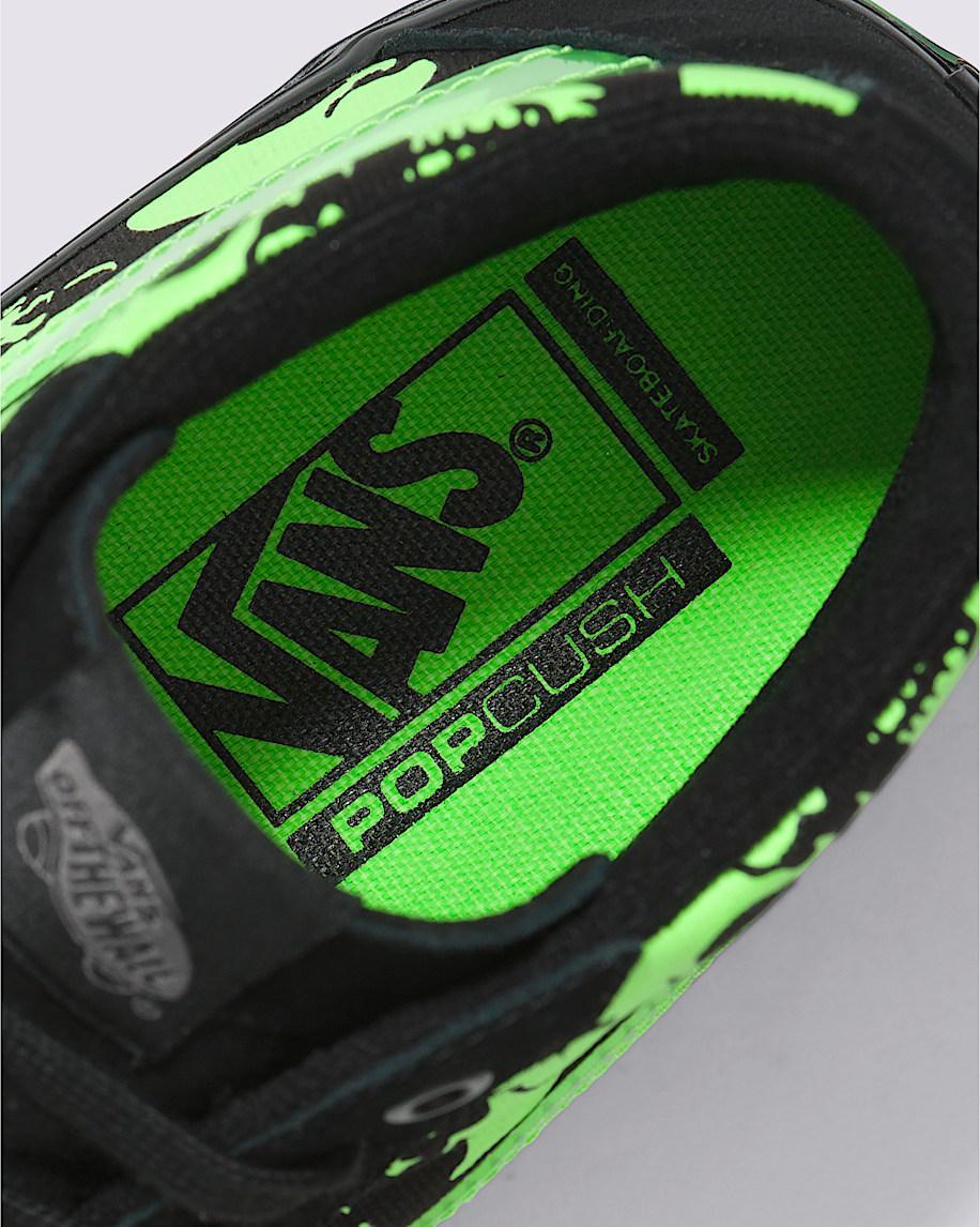 Skate Sk8-Hi Skulls Shoe in Black / Green| Vans US Product Image