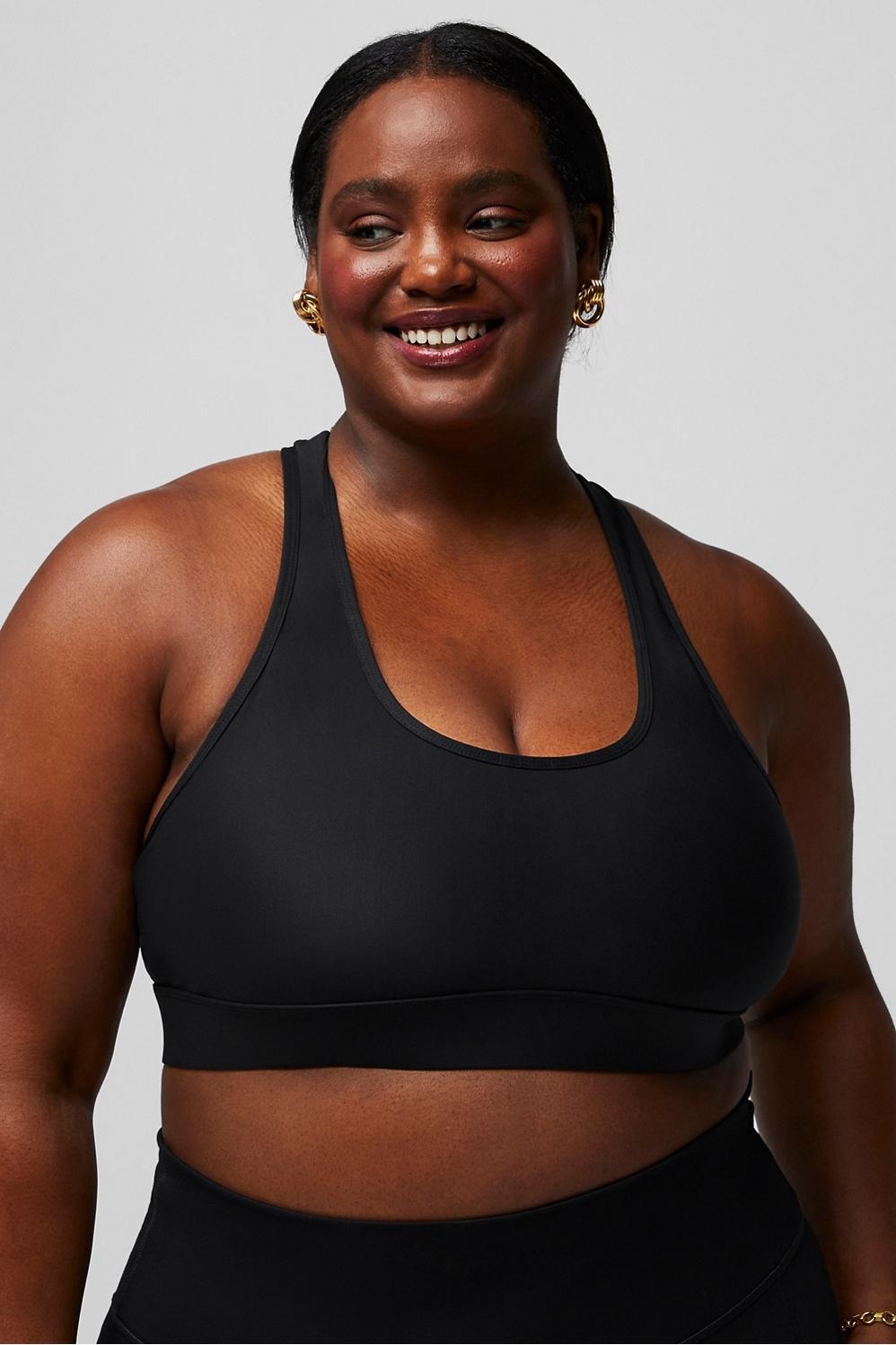 Fabletics On-the-Go Medium-Impact Sports Bra Womens black Size S Product Image