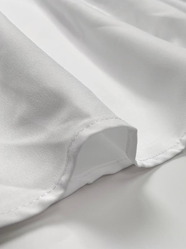 A-Line Loose Pleated Solid Color Split-Joint Lapel Maxi Dresses Shirt Dress Product Image