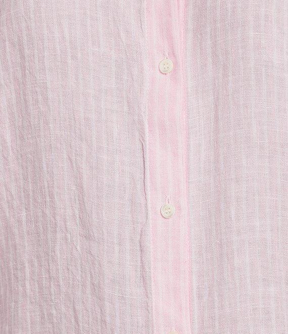 J.McLaughlin Julian Stripe Print Ruffle Collar Long Sleeve Button Front Blouse Product Image