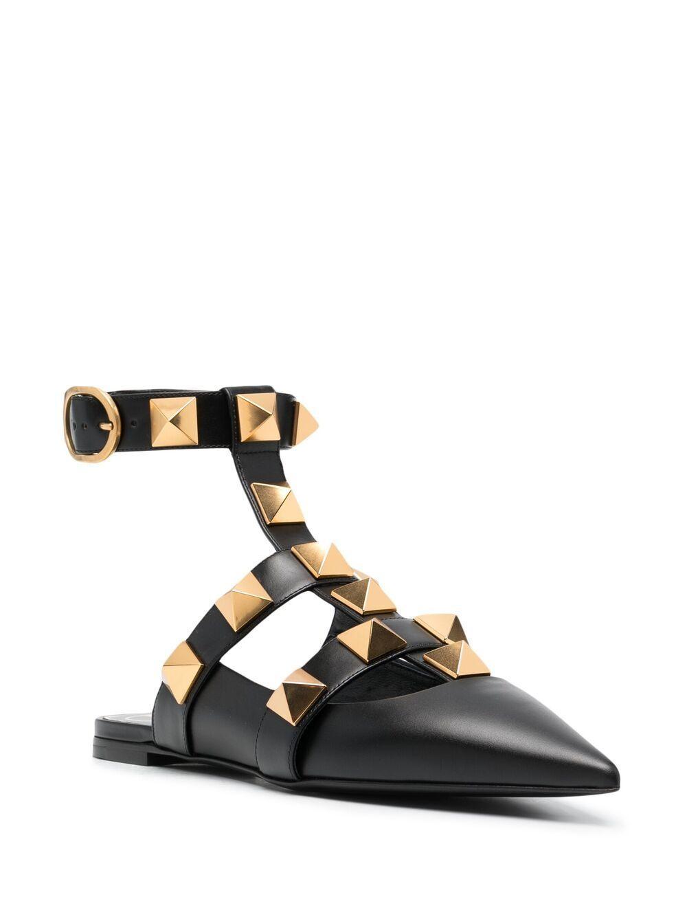 Roman Stud pointed-toe ballerina shoes Product Image