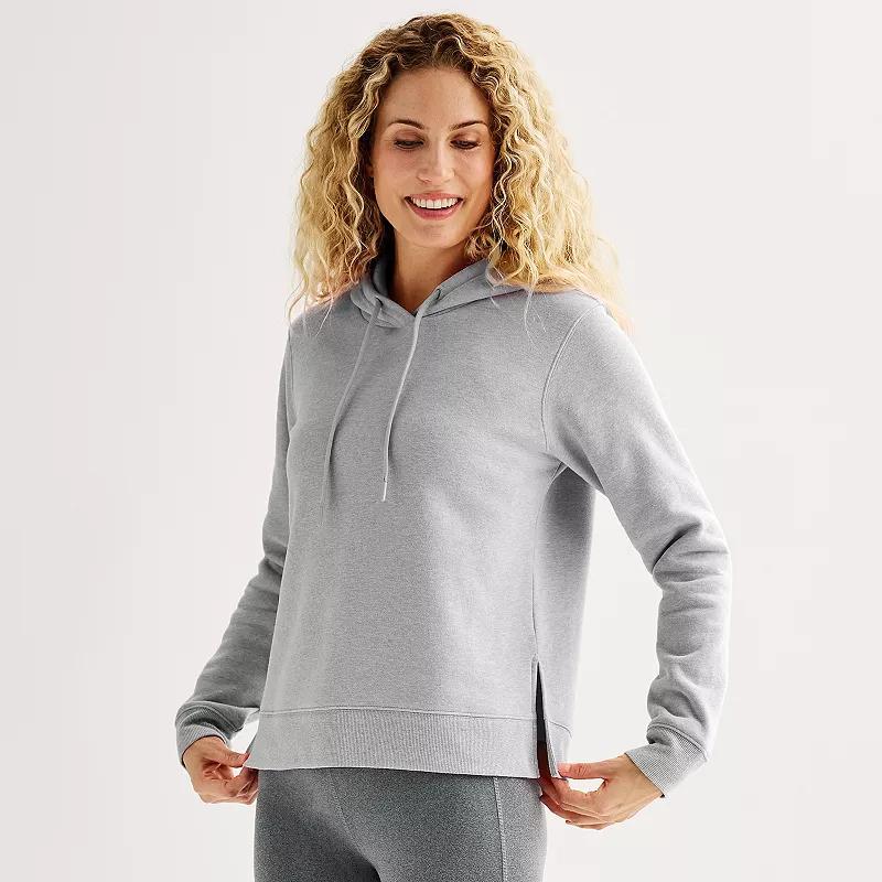 Petite Tek Gear Ultrasoft Fleece Vented Hoodie, Womens Dark Frost Grey Product Image