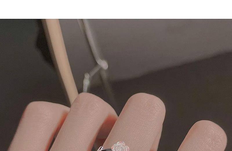 Rose Rhinestone Alloy Open Ring Product Image