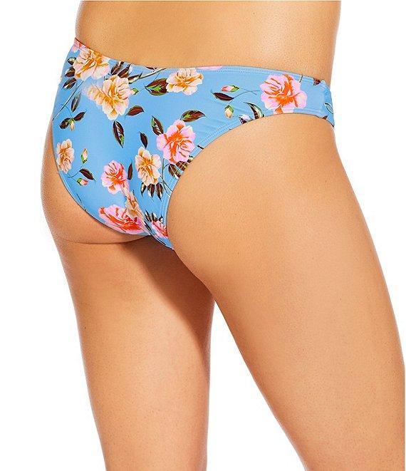 GB Bella Flora Scrunchie Textured Extra High Leg Scoop Front Swim Bottom Product Image