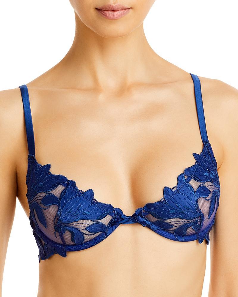 Fleur du Mal Lily Embroidered Plunge Demi Bra Product Image