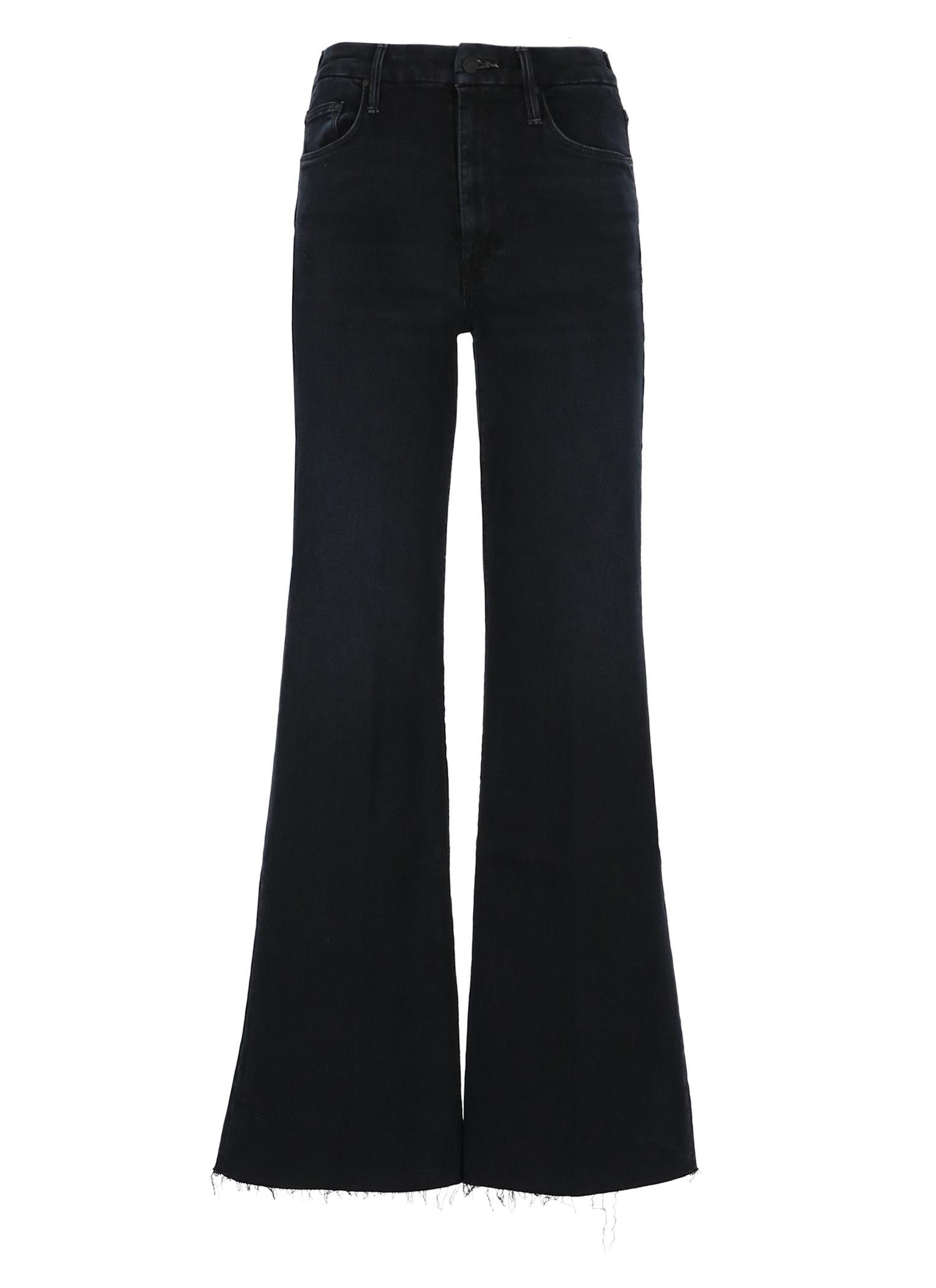 MOTHER The Roller Fray Mid-rise Bootcut Jeans In Black Product Image