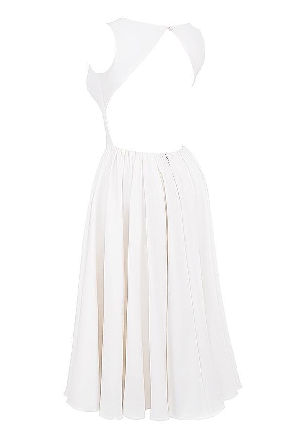Cindy  white twill midi sundress Product Image