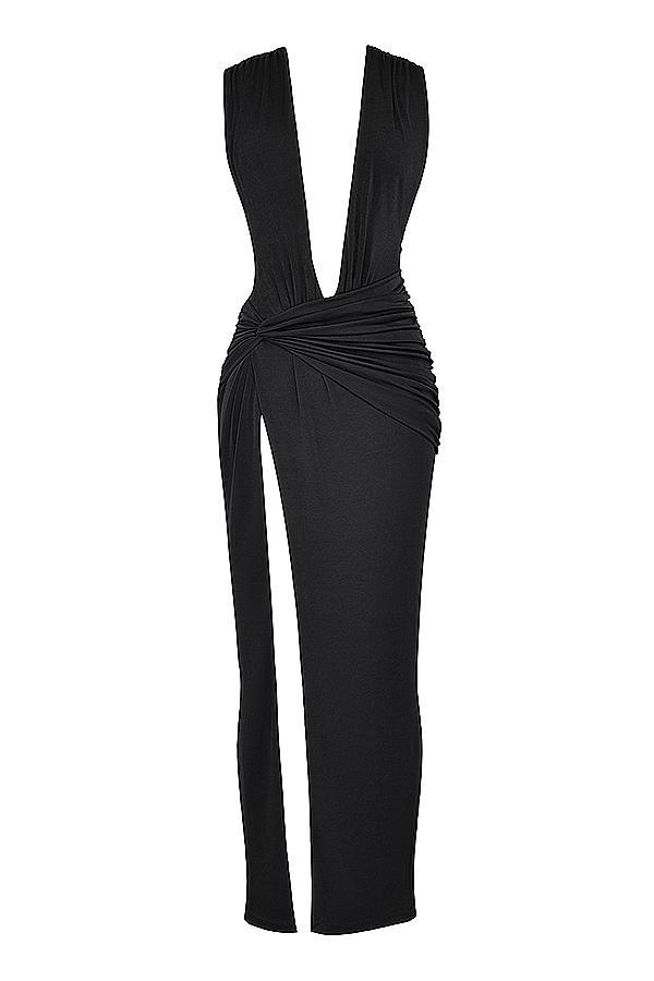 Larelle Black Plunge Maxi Dress Product Image