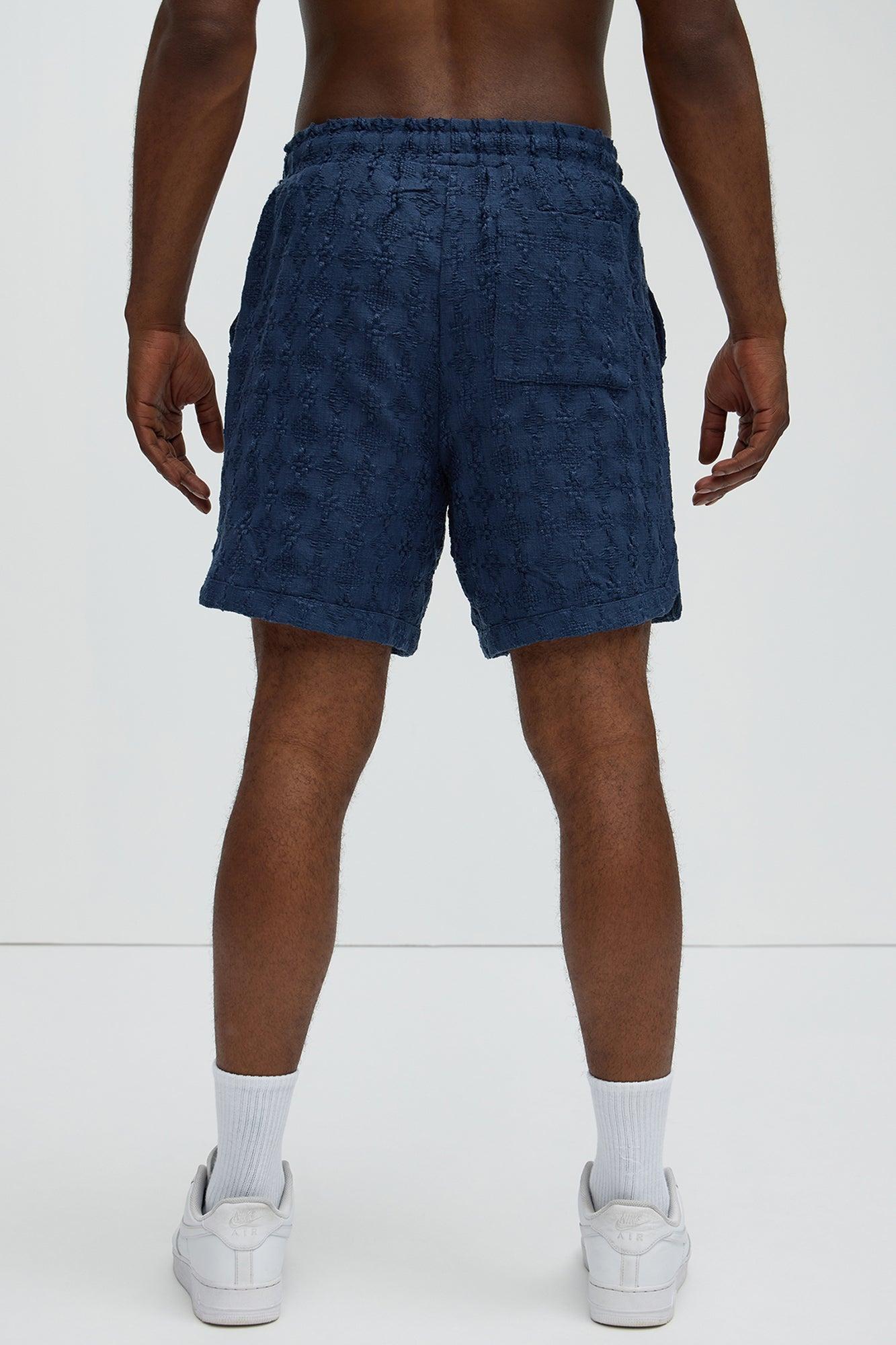 Mav Textured Shorts - Navy Product Image