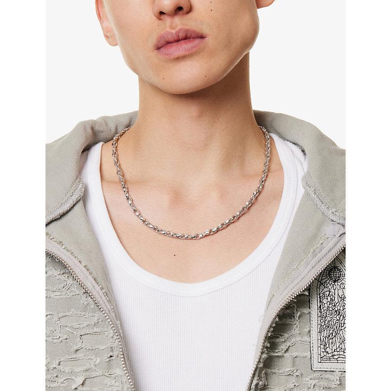 EMANUELE BICOCCHI Mens  Hammred Chain Small Sterling-silver Necklace Product Image