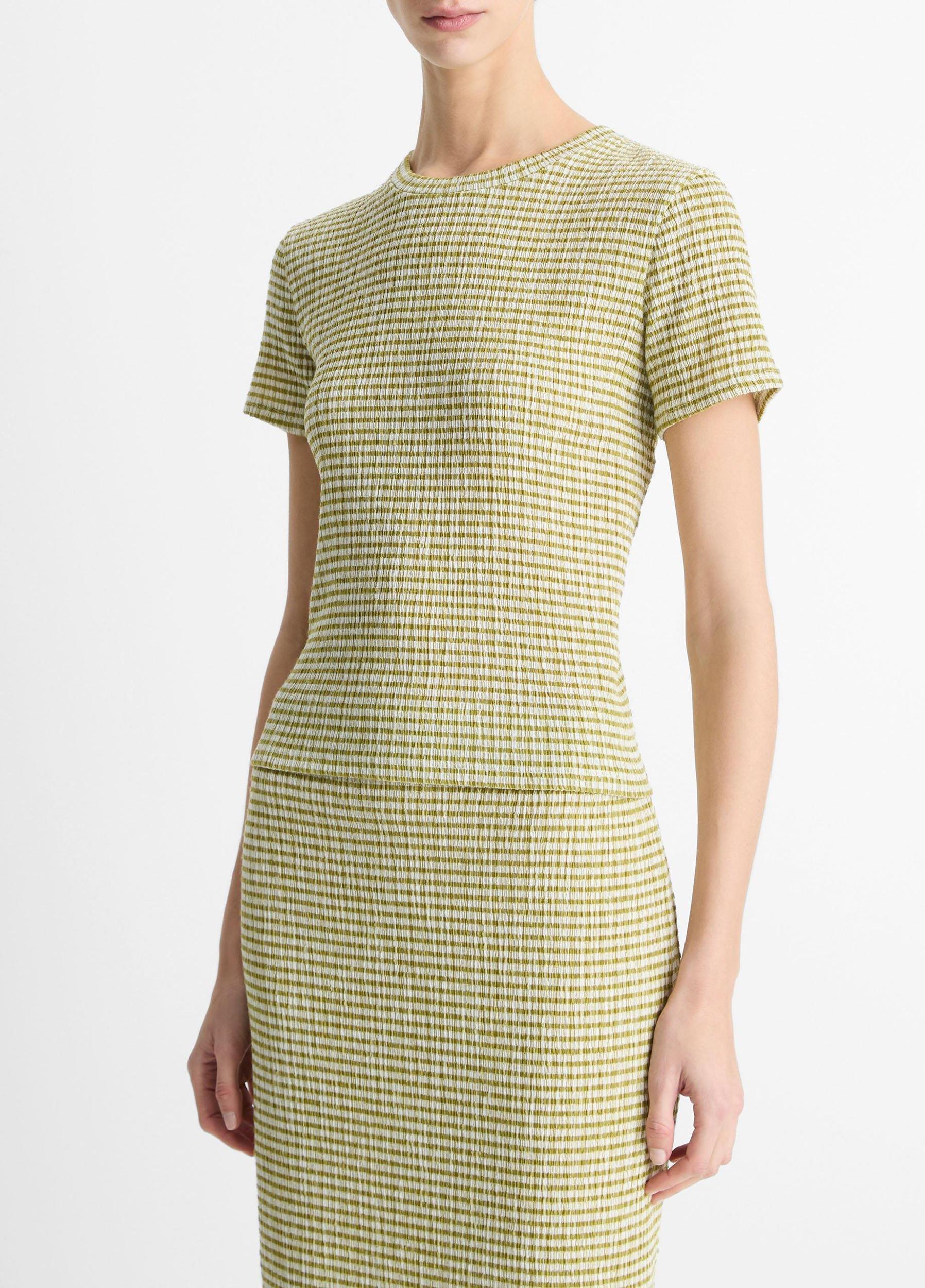 Checked Smocked T-Shirt Product Image