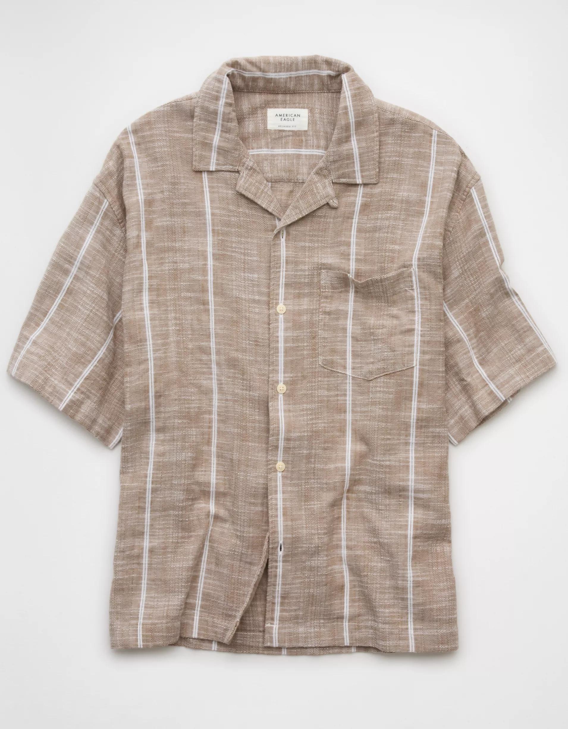 AE Poolside Striped Button-Up Shirt Product Image