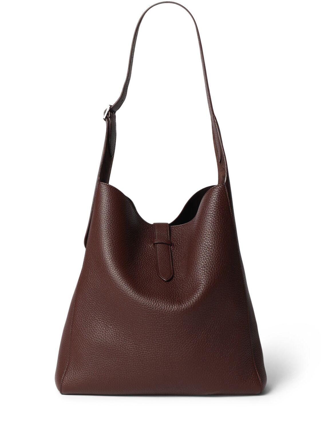 THE ROW Blake Hobo Lux Grain Leather Bag In Acajou Pld Product Image