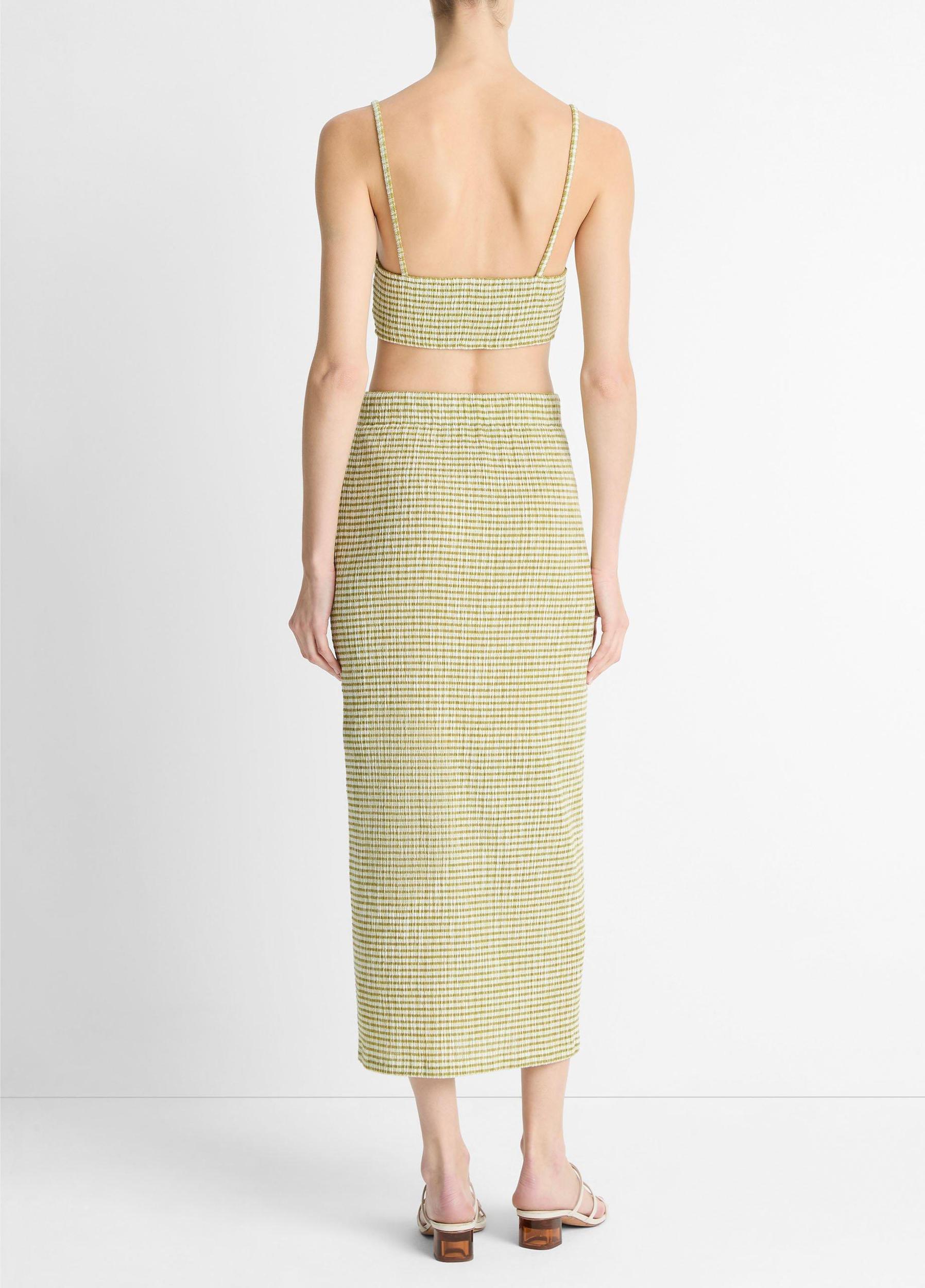 Checked Smocked Midi Skirt Product Image