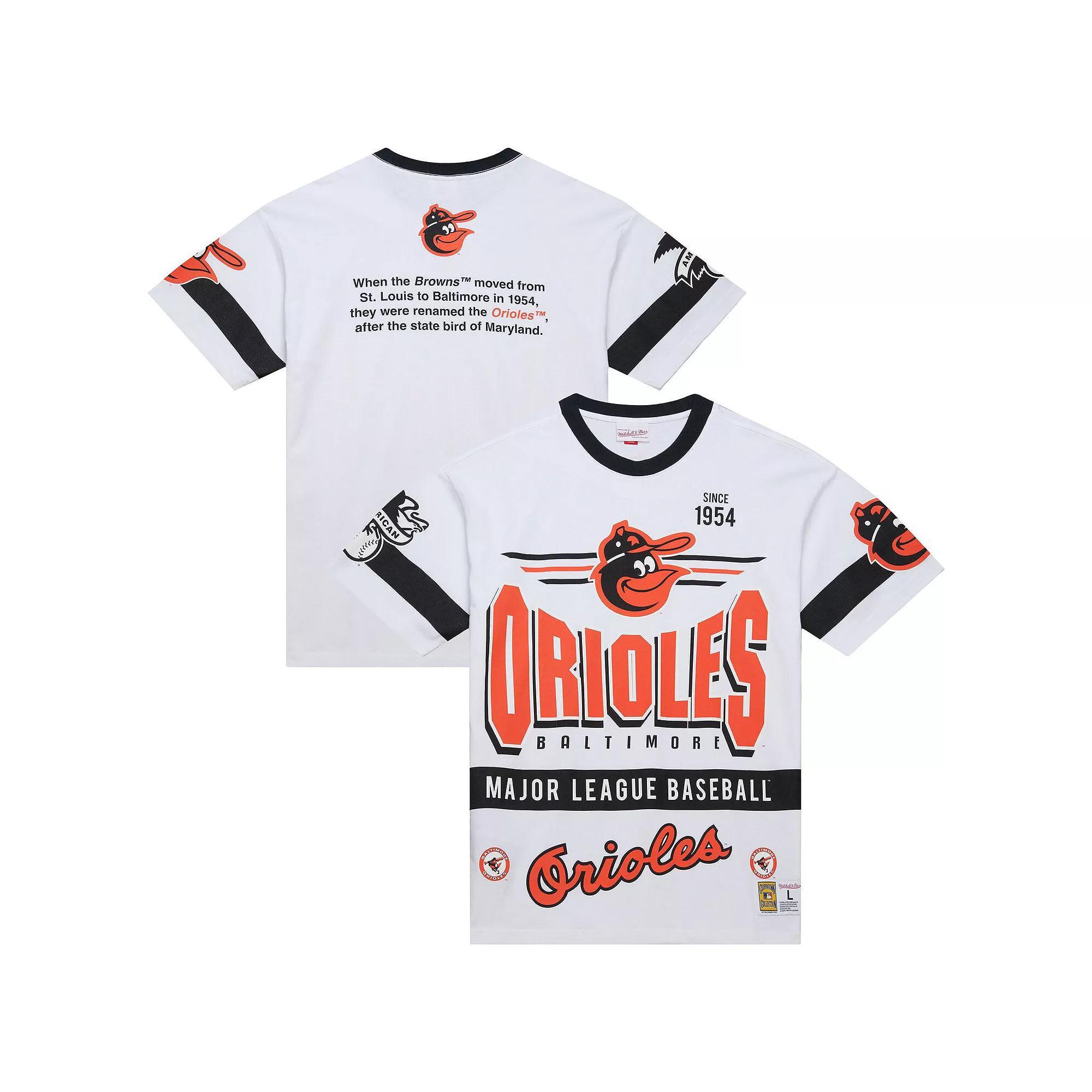 Men's Mitchell & Ness White Baltimore Orioles Cooperstown Collection Team Origins Premium T-Shirt,  Product Image