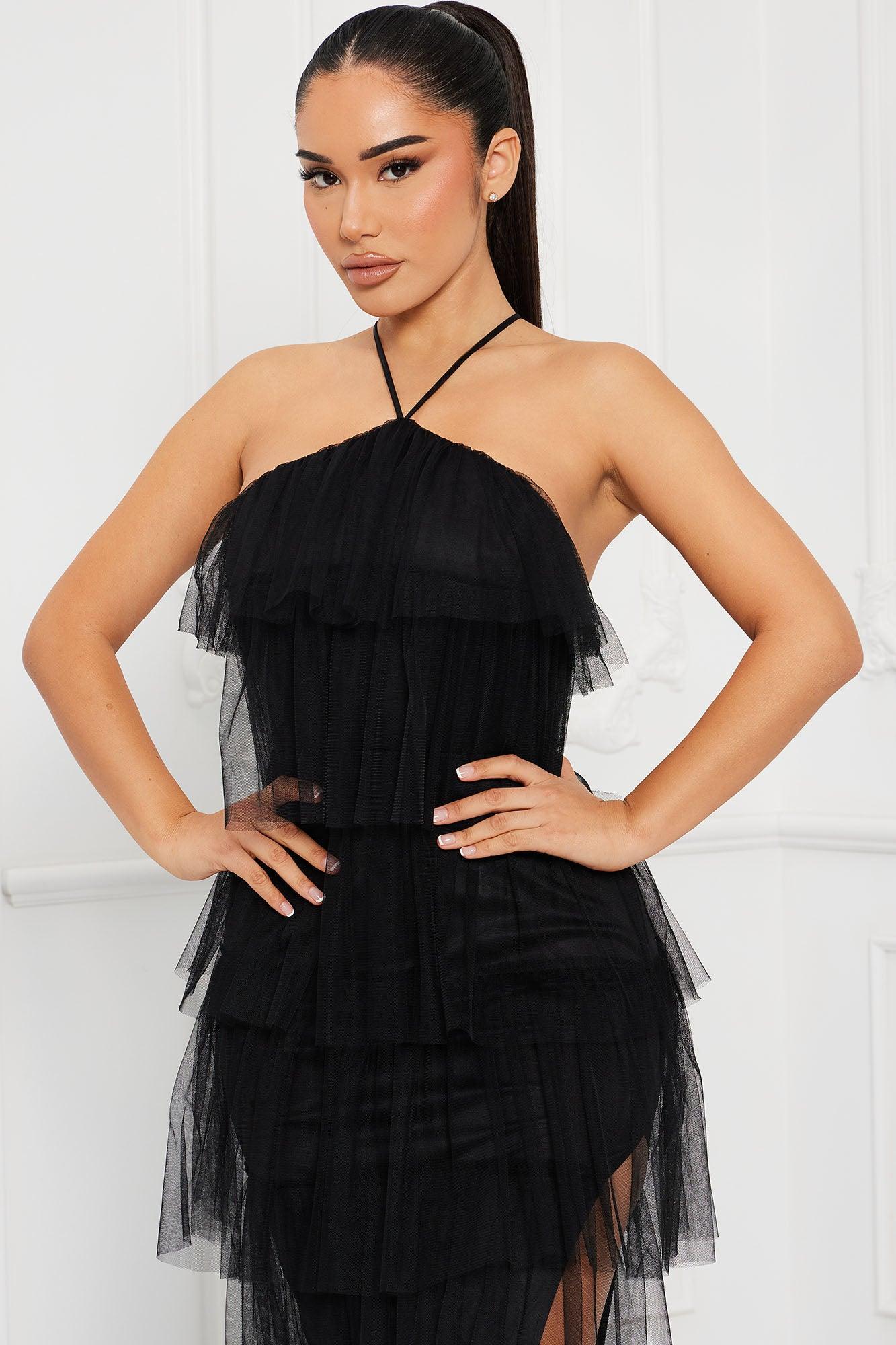 Kiss Me Better Tulle Maxi Dress - Black Product Image