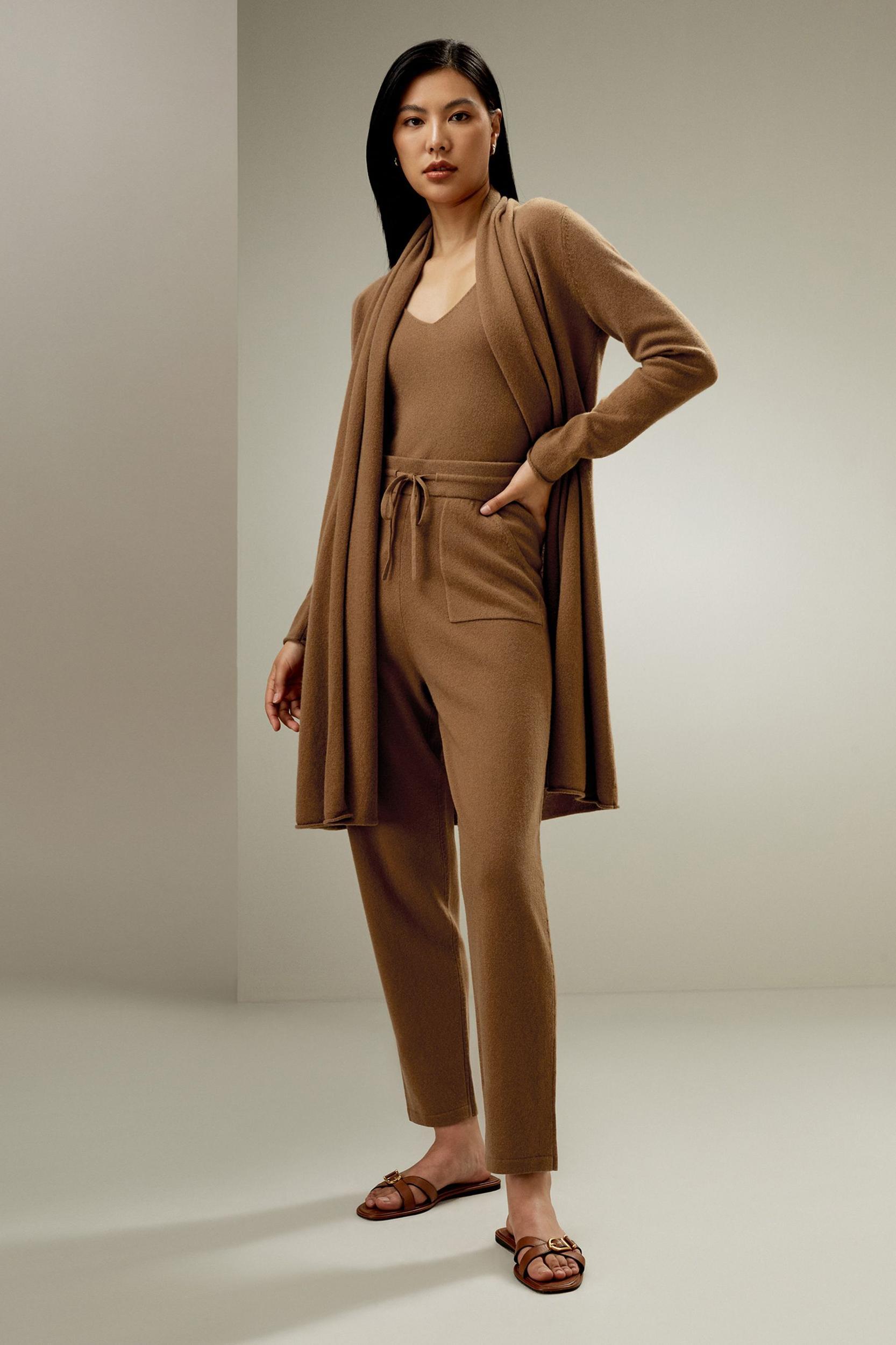 LILYSILK Cashmere Cardigan Women - Toffee Pure Cashmere - Soft Relaxed Fit Cardigan XL Product Image