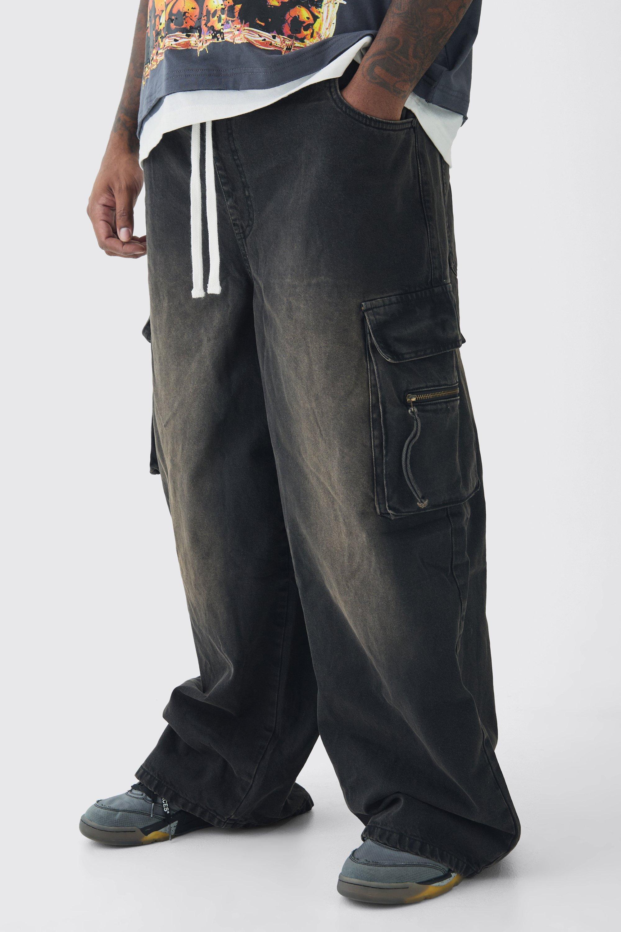 Plus Baggy Rigid Cargo Jeans | boohooMAN USA Product Image