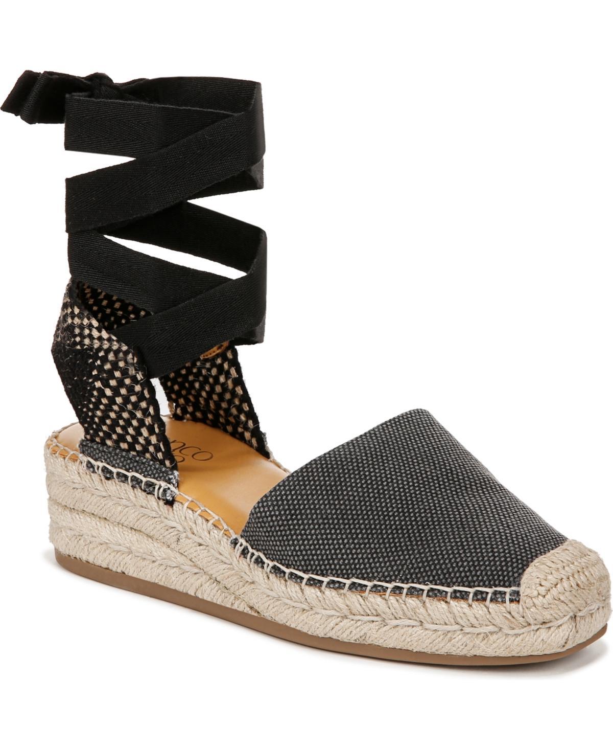 Franco Sarto Britney Ankle Strap Wedge Espadrilles Solid Fabric) Women's Sandals Product Image