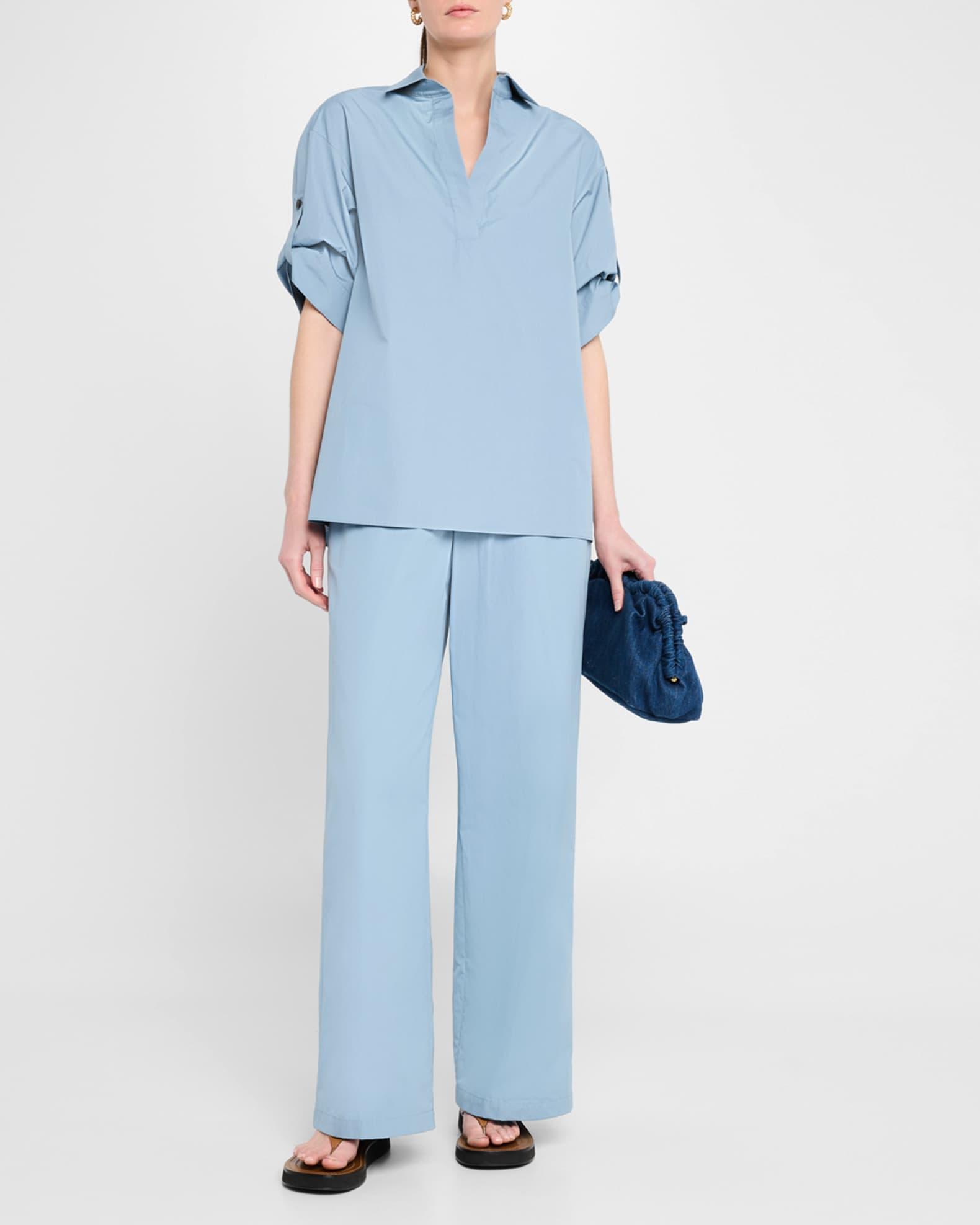 Riverside Wide-Leg Organic Cotton Poplin Pants Product Image