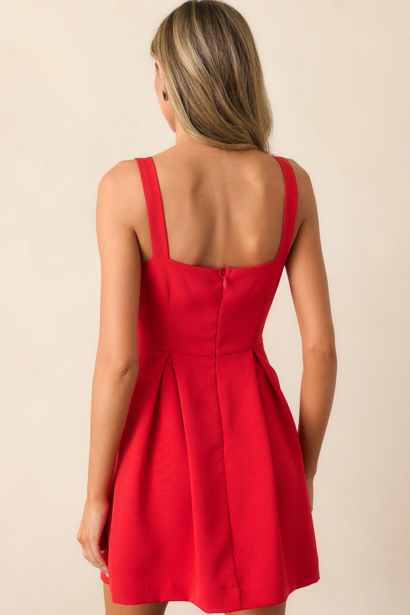 In The Details Red Mini Dress Product Image