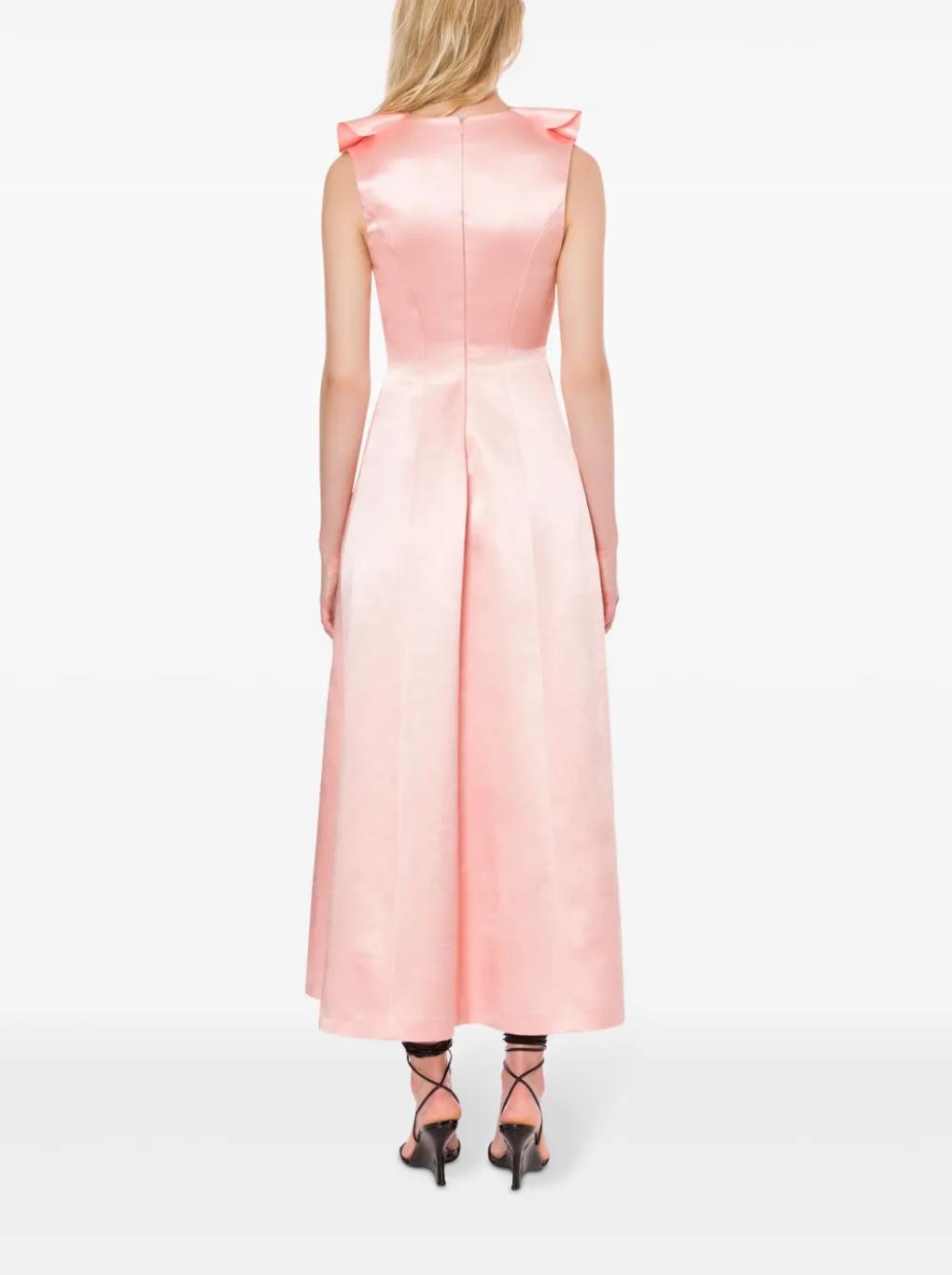 Philosophy di Lorenzo Serafini Pink Duchese Silk Dress Product Image