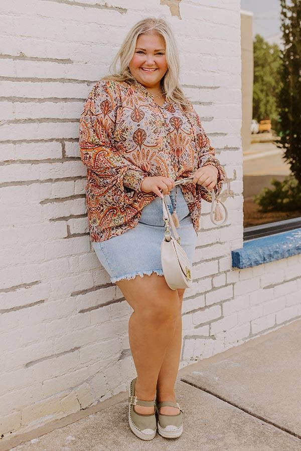 Vino Sippin' Paisley Shift Top Curves Product Image