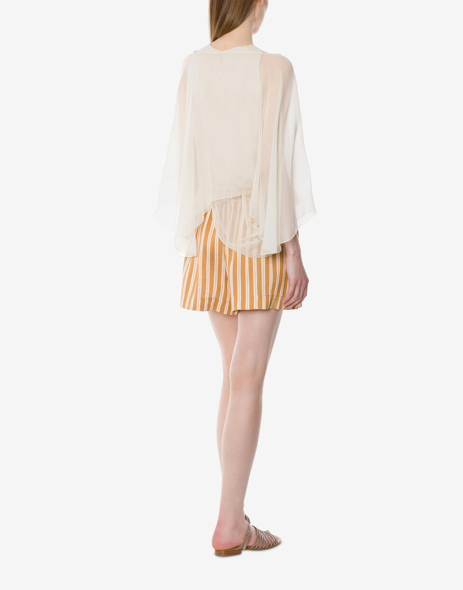 Striped viscose linen shorts Product Image