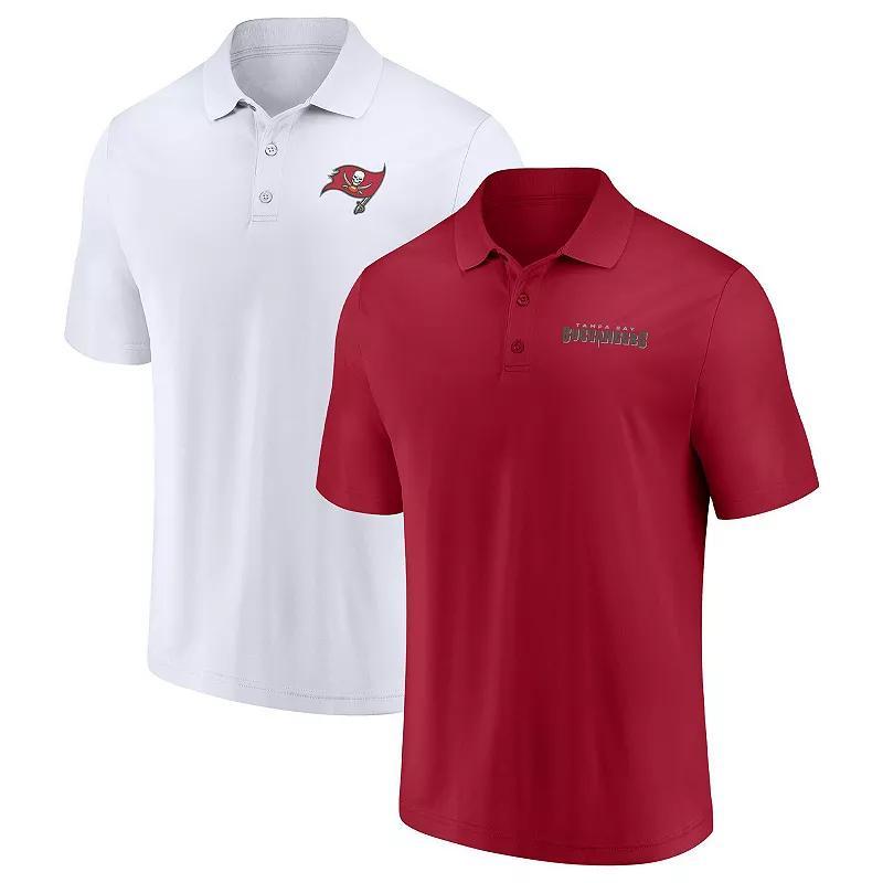 Mens Fanatics Branded /White Tampa Bay Buccaneers Solid Two-Pack Polo Set Product Image