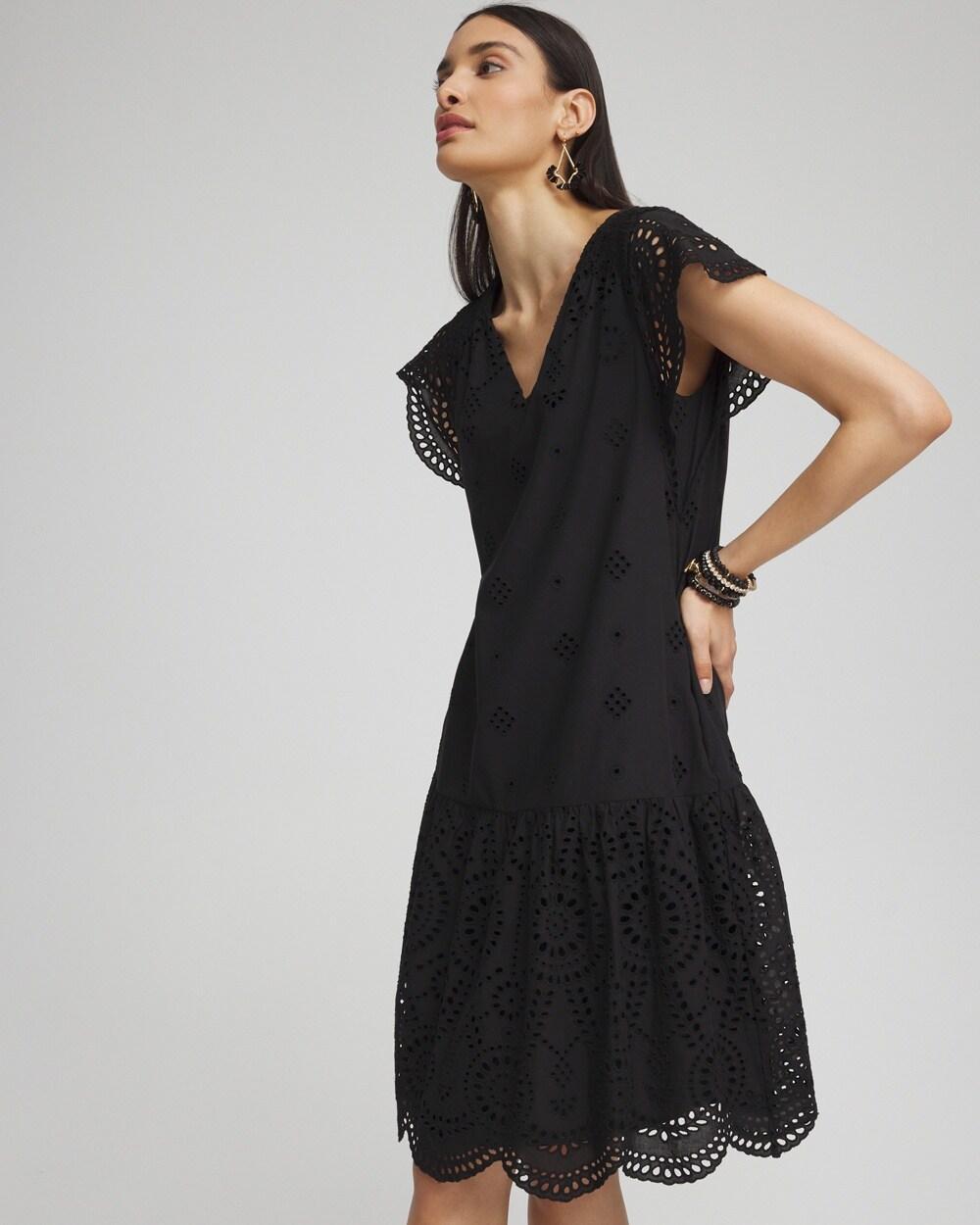 Eyelet Scallop Hem Dress Product Image