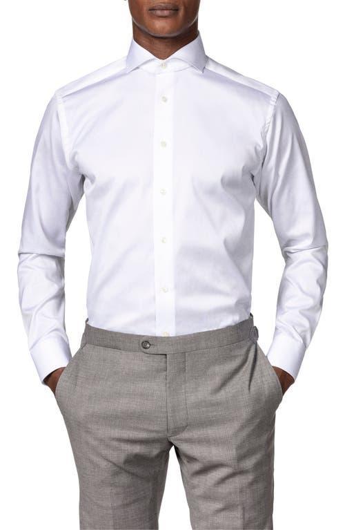 Mens Slim-Fit Twill Dress Shirt with Cutaway Collar Product Image