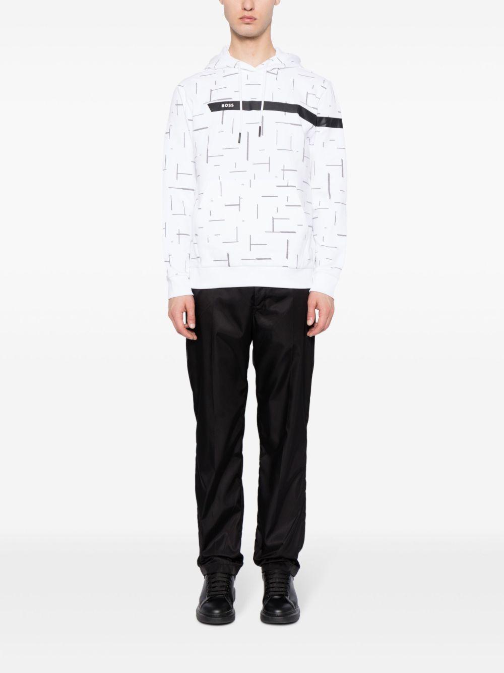 graphic-print drawstring cotton hoodie Product Image