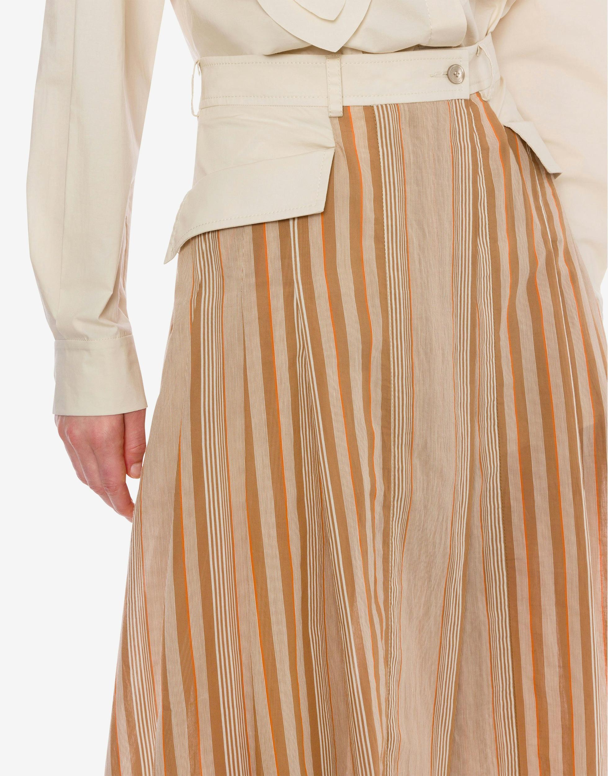 Muslin longuette skirt with alternating stripes Product Image