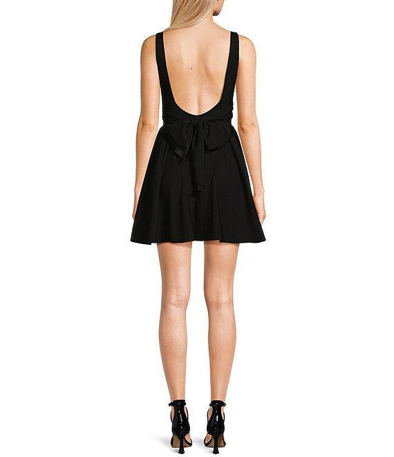 Honey and Rosie Square Neck Tank Fit And Flare Low Back Dress Product Image