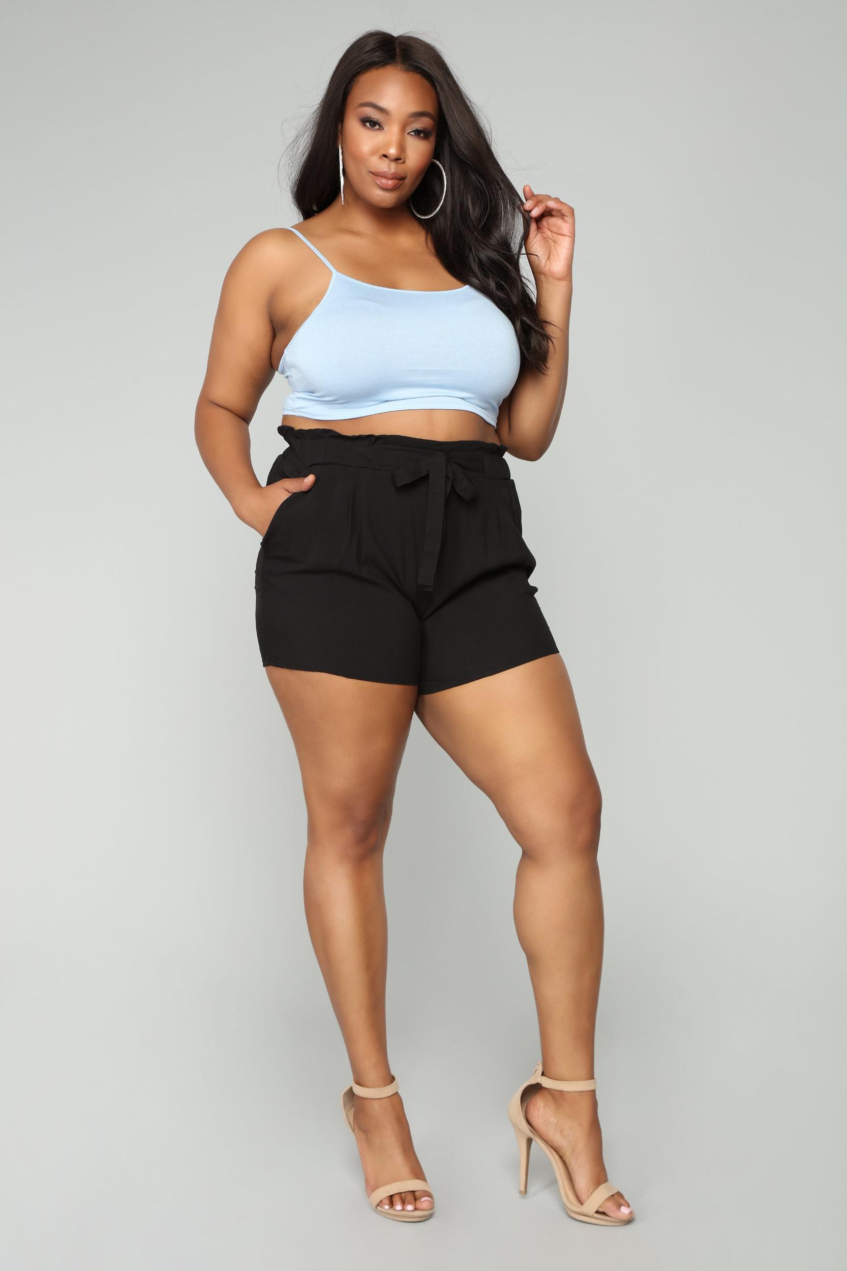 Rosie Tie Waist Shorts - Black Product Image